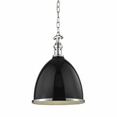 Hudson Valley Viceroy 1-LT Small Pendant - Black/Polished Nickel - 7714-BPN