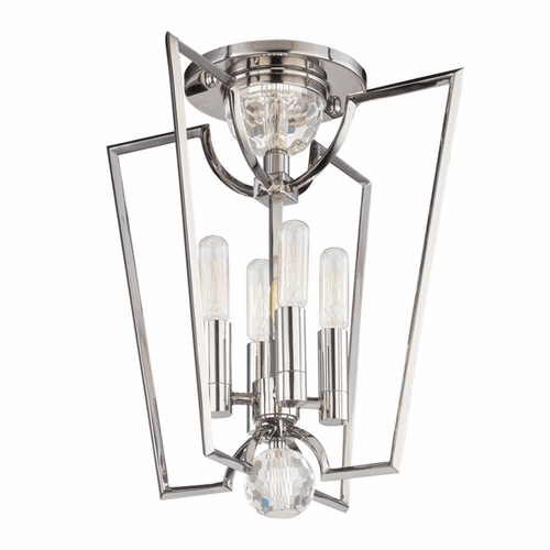 Hudson Valley Waterloo 4-LT Semi Flush - Polished Nickel - 3004-PN