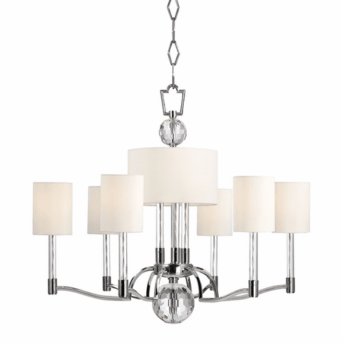 Hudson Valley Waterloo 9-LT Chandelier - Polished Nickel - 3006-PN
