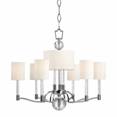 Hudson Valley Waterloo 9-LT Chandelier - Polished Nickel - 3006-PN Hudson Valley Waterloo 9-LT Chandelier - Polished Nickel - 3006-PN