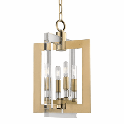 Hudson Valley Wellington 4-LT Pendant - Aged Brass - 9312-AGB