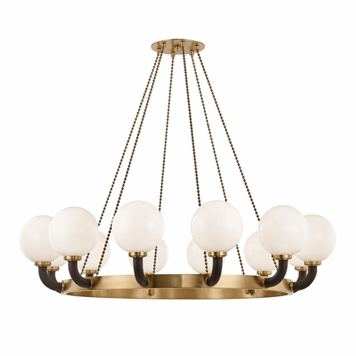 Hudson Valley Werner 12-LT Pendant - Aged Brass/Black - 3660-AGB/BK