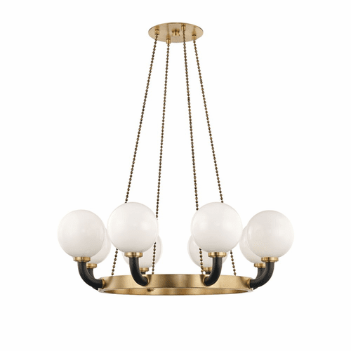 Hudson Valley Werner 8-LT Pendant - Aged Brass/Black - 3646-AGB/BK