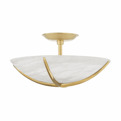 Hudson Valley Wheatley 4 Light Semi Flush - Aged Brass - 3516-AGB