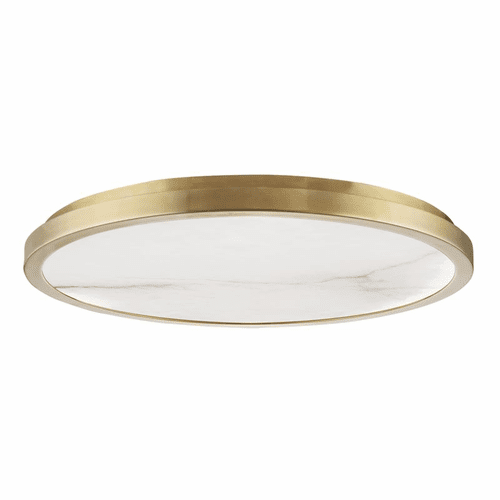 Hudson Valley Woodhaven 24" 1-LT LED Flush Mount - Aged Brass - 4324-AGB