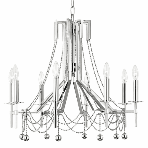 Hudson Valley Zariah 8-LT Chandelier - Polished Nickel - 5228-PN