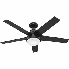 Hunter Aerodyne 52" Ceiling Fan w/LED Light - Matte Black - 51314