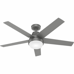 Hunter Aerodyne 52" Ceiling Fan w/LED Light - Matte Silver - 51315