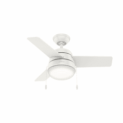 Hunter Aker 36" Ceiling Fan w/LED Light - Fresh White - 59301 Hunter Aker 36" Ceiling Fan w/LED Light - Fresh White - 59301