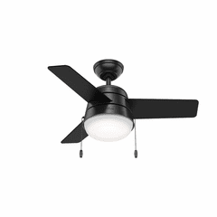 Hunter Aker 36" Ceiling Fan w/LED Light - Matte Black - 59302 Hunter Aker 36" Ceiling Fan w/LED Light - Matte Black - 59302