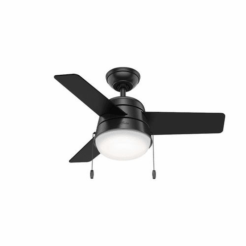 Hunter Aker 36" Ceiling Fan w/LED Light - Matte Black - 59302