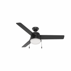 Hunter Aker 52" Outdoor Ceiling Fan w/LED Light - Matte Black - 50386