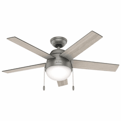 Hunter Anslee 46" Ceiling Fan w/LED Light - Matte Silver - 59267