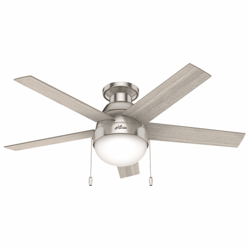Hunter Anslee 46" Low Profile Ceiling Fan w/LED Light - Brushed Nickel - 50278