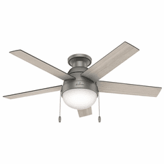 Hunter Anslee 46" Low Profile Ceiling Fan w/LED Light - Matte Silver - 59270 Hunter Anslee 46" Low Profile Ceiling Fan w/LED Light - Matte Silver - 59270