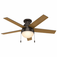 Hunter Anslee 46" Low Profile Ceiling Fan w/LED Light - Premier Bronze - 59268