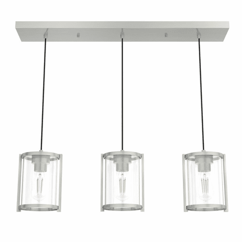 Hunter Astwood 3 Light Cluster Linear Pendant - Brushed Nickel - 19138