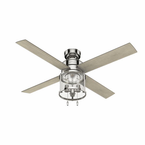 Hunter Astwood 52" Ceiling Fan w/LED Light - Polished Nickel - 50270