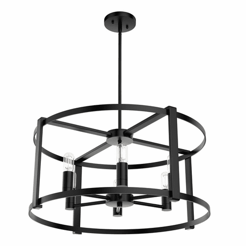 Hunter Astwood 6 Light Chandelier - Matte Black - 19001