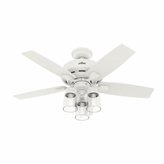 Hunter Bennett 44" Ceiling Fan w/LED Light - Matte White - 50418 Hunter Bennett 44" Ceiling Fan w/LED Light - Matte White - 50418