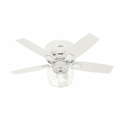 Hunter Bennett 44" Low Profile Ceiling Fan w/LED Light - Matte White - 50421 Hunter Bennett 44" Low Profile Ceiling Fan w/LED Light - Matte White - 50421