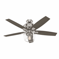 Hunter Bennett 52" Ceiling Fan w/LED Light - Brushed Nickel - 54188 Hunter Bennett 52" Ceiling Fan w/LED Light - Brushed Nickel - 54188