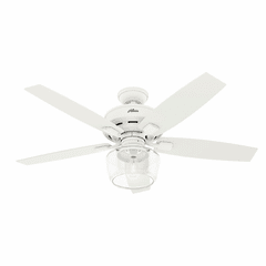 Hunter Bennett 52" Ceiling Fan w/LED Light - Matte White - 50279