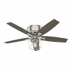 Hunter Bennett 52" Low Profile Ceiling Fan w/LED Light - Brushed Nickel - 53394