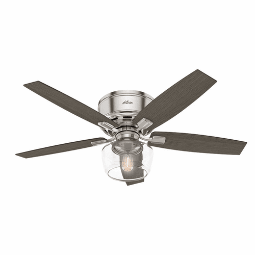 Hunter Bennett 52" Low Profile Ceiling Fan w/LED Light - Brushed Nickel - 53394