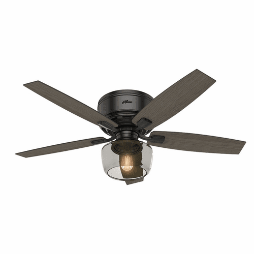Hunter Bennett 52" Low Profile Ceiling Fan w/LED Light - Matte Black - 53393