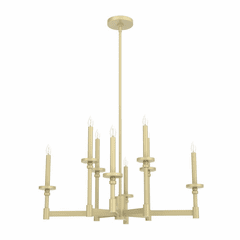 Hunter Briargrove 8 Light Chandelier - Modern Brass - 19053