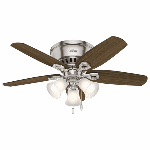 Hunter Builder 42" Low Profile Ceiling Fan w/LED Light - Brushed Nickel - 51092