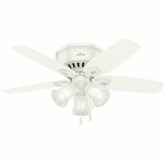Hunter Builder 42" Low Profile Ceiling Fan w/LED Light - Snow White - 51090