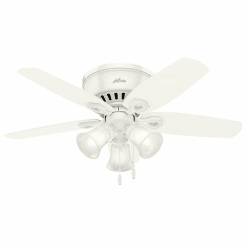 Hunter Builder 42" Low Profile Ceiling Fan w/LED Light - Snow White - 51090