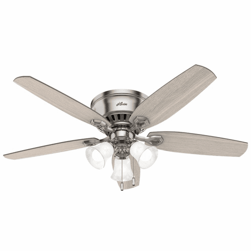 Hunter Builder 52" Low Profile Ceiling Fan w/LED Light - Brushed Nickel - 51112