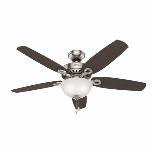 Hunter Builder Deluxe 52" Ceiling Fan w/LED Light - Brushed Nickel - 53090
