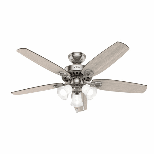 Hunter Builder Plus 52" Ceiling Fan w/LED Light - Brushed Nickel - 51111