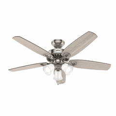 Hunter Builder Plus 52" Ceiling Fan w/LED Light - Brushed Nickel - 51111