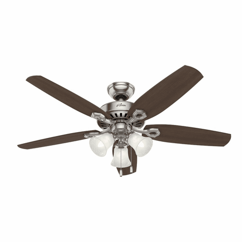 Hunter Builder Plus 52" Ceiling Fan w/LED Light - Brushed Nickel - 53237
