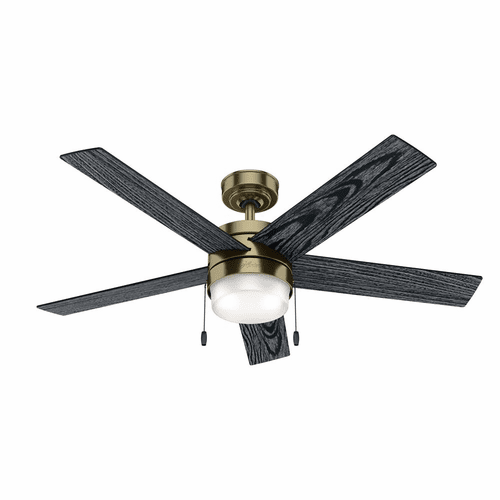 Hunter Claudette 52" Ceiling Fan w/LED Light - Modern Brass - 59622