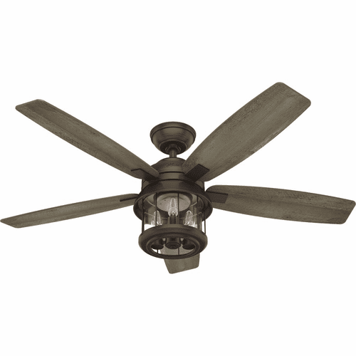 Hunter Coral Bay 52" LED Outdoor Ceiling Fan - Weathered Copper - 51469