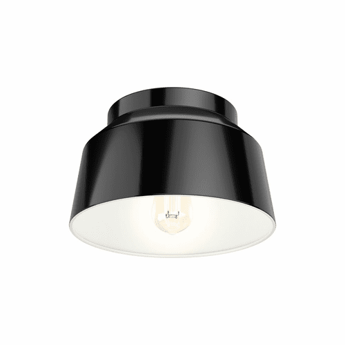 Hunter Cranbrook 1 Light Flush Mount - Matte Black - 19023