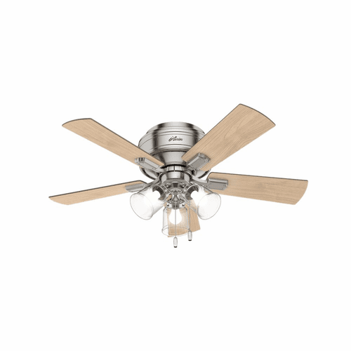 Hunter Crestfield 42" Low Profile Ceiling Fan w/LED Light - Brushed Nickel - 52154
