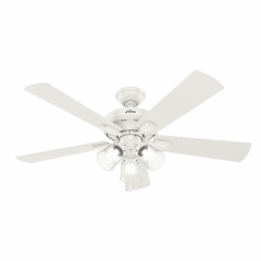 Hunter Crestfield 52" Ceiling Fan w/LED Light - Fresh White - 54204 Hunter Crestfield 52" Ceiling Fan w/LED Light - Fresh White - 54204