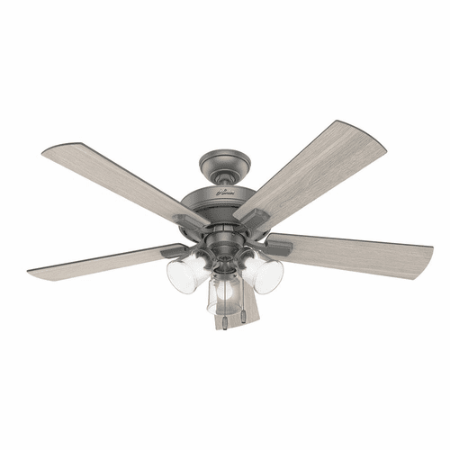 Hunter Crestfield 52" Ceiling Fan w/LED Light - Matte Silver - 51019