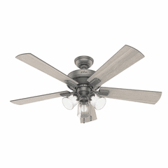 Hunter Crestfield 52" Ceiling Fan w/LED Light - Matte Silver - 51019