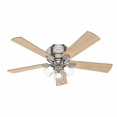 Hunter Crestfield 52" Low Profile Ceiling Fan w/LED Light - Brushed Nickel - 54209 Hunter Crestfield 52" Low Profile Ceiling Fan w/LED Light - Brushed Nickel - 54209