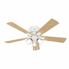 Hunter Crestfield 52" Low Profile Ceiling Fan w/LED Light - Fresh White - 54207 Hunter Crestfield 52" Low Profile Ceiling Fan w/LED Light - Fresh White - 54207