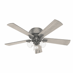 Hunter Crestfield 52" Low Profile Ceiling Fan w/LED Light - Matte Silver - 51020