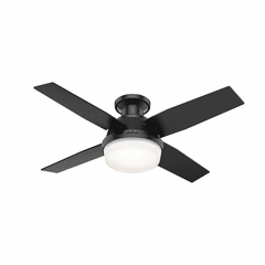 Hunter Dempsey 44" Outdoor Low Profile Ceiling Fan w/LED Light - Black - 50400